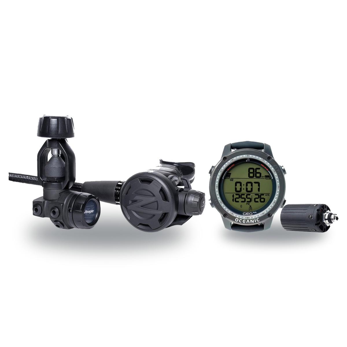 Zeagle Regulator + Dive Computer Package – F8 Regulator + Geo Air Dive Computer — includes Zeagle F8 1st Stage with F8 2nd S…