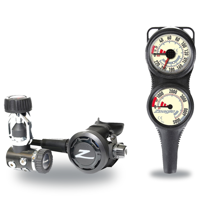 Zeagle Regulator + Gauge Console Package – Onyx II Regulator + Combo 2 Gauge — includes Zeagle Onyx II 1st Stage Yoke with O…