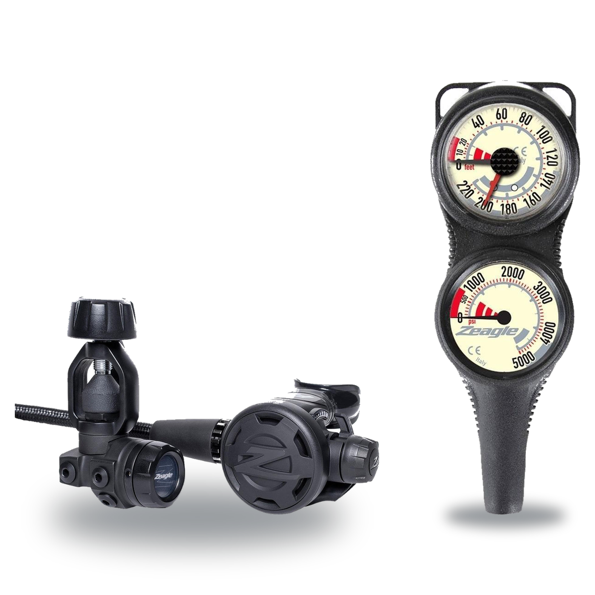 Zeagle Regulator + Gauge Console Package – Onyx II Regulator + Combo 2 Gauge — Zeagle F8