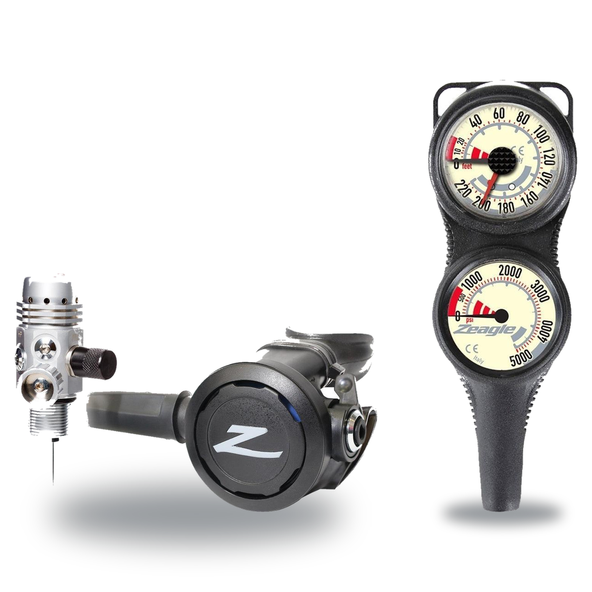 Zeagle Regulator + Gauge Console Package – Onyx II Regulator + Combo 2 Gauge — Zeagle Envoy/RaZor II