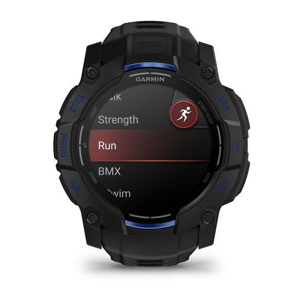 Garmin Instinct 3 50 mm AMOLED rugged GPS smartwatch, Black/Bolt Blue 2