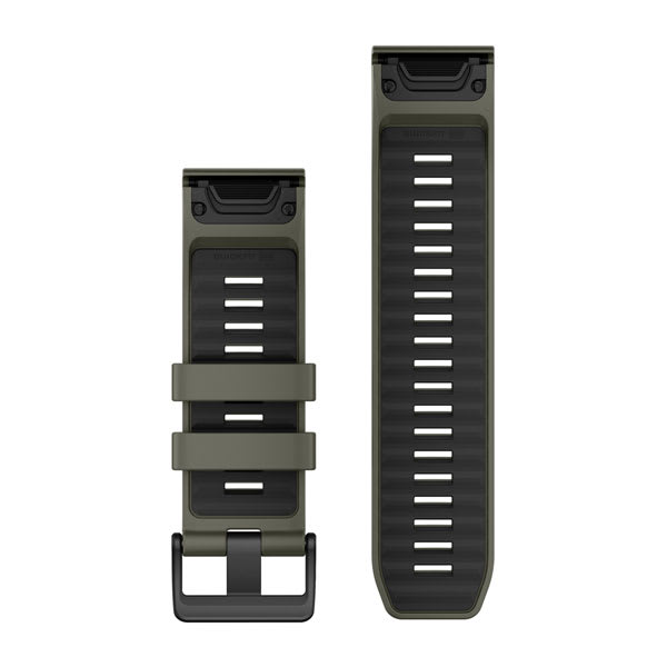 Garmin QuickFit 26 mm watch band, olive drab/black silicone 2