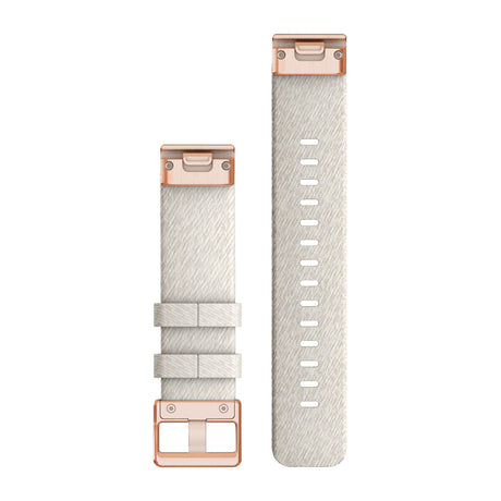 Garmin QuickFit 20 Watch Bands - Fabric / Cream Heathered Nylon with Rose Gold Hardware