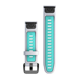 Garmin QuickFit 20 Watch Bands - Silicone / Whitestone/Aqua
