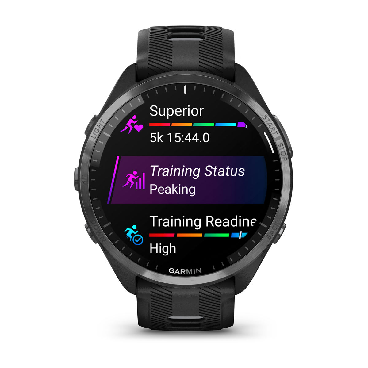 Garmin Forerunner 965 AMOLED GPS Running Smartwatch – Black / Powder Gray