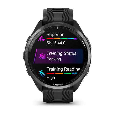 Garmin Forerunner 965 AMOLED GPS Running Smartwatch – Black / Powder Gray