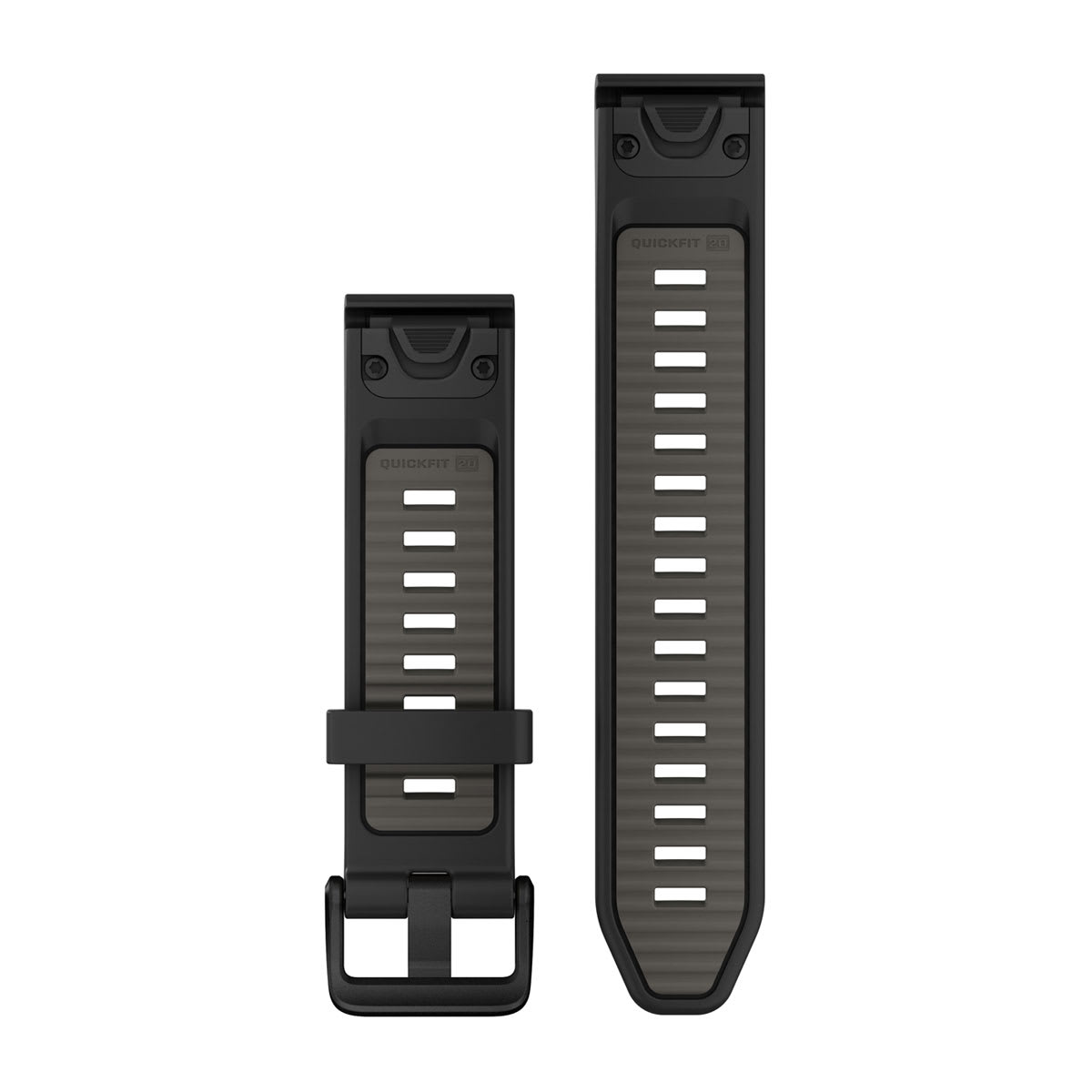 Garmin QuickFit 20 Watch Bands - Silicone / Black/Pebble Gray