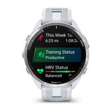 Garmin Forerunner 965 AMOLED GPS Running Smartwatch – Whitestone / Powder Gray