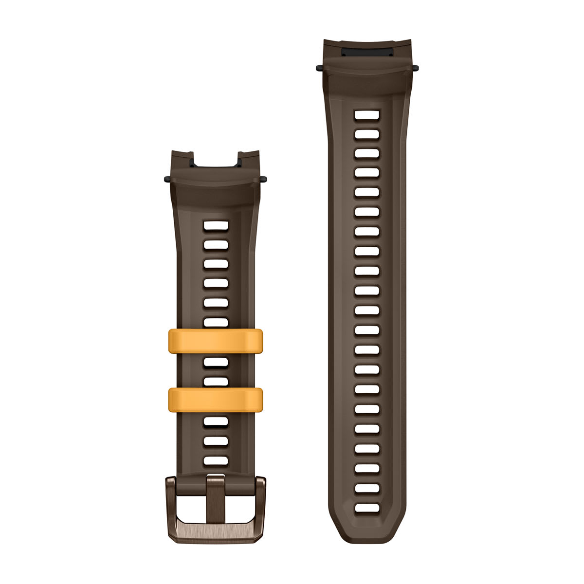 Garmin Instinct 3 45 mm and Instinct Crossover AMOLED 22 mm Watch Bands - Cocoa Silicone with Metal Buckle