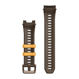 Garmin Instinct 3 45 mm and Instinct Crossover AMOLED 22 mm Watch Bands - Cocoa Silicone with Metal Buckle