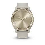Garmin vívomove Trend Hybrid Smartwatch – Cream Gold Stainless Steel Bezel with French Gray Case and Silicone Band