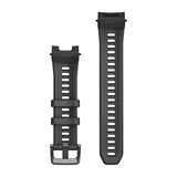 Garmin Instinct 3 45 mm and Instinct Crossover AMOLED 22 mm Watch Bands - Charcoal Silicone with Metal Buckle