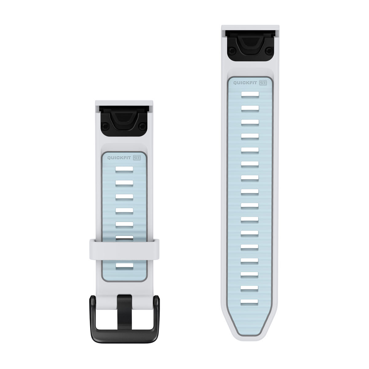 Garmin QuickFit 20 Watch Bands - Silicone / Whitestone/Ice Blue