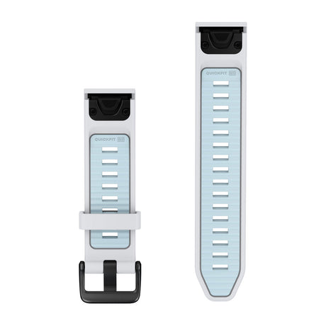Garmin QuickFit 20 Watch Bands - Silicone / Whitestone/Ice Blue