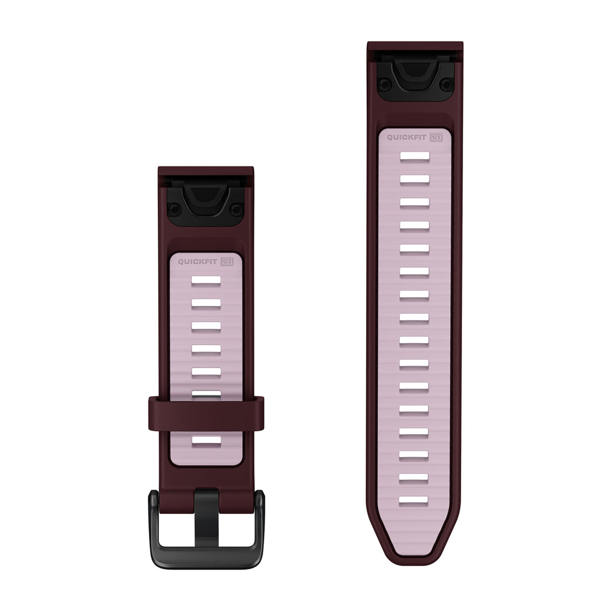 Garmin QuickFit 20 Watch Bands - Silicone / Dark Cherry/Dust Rose