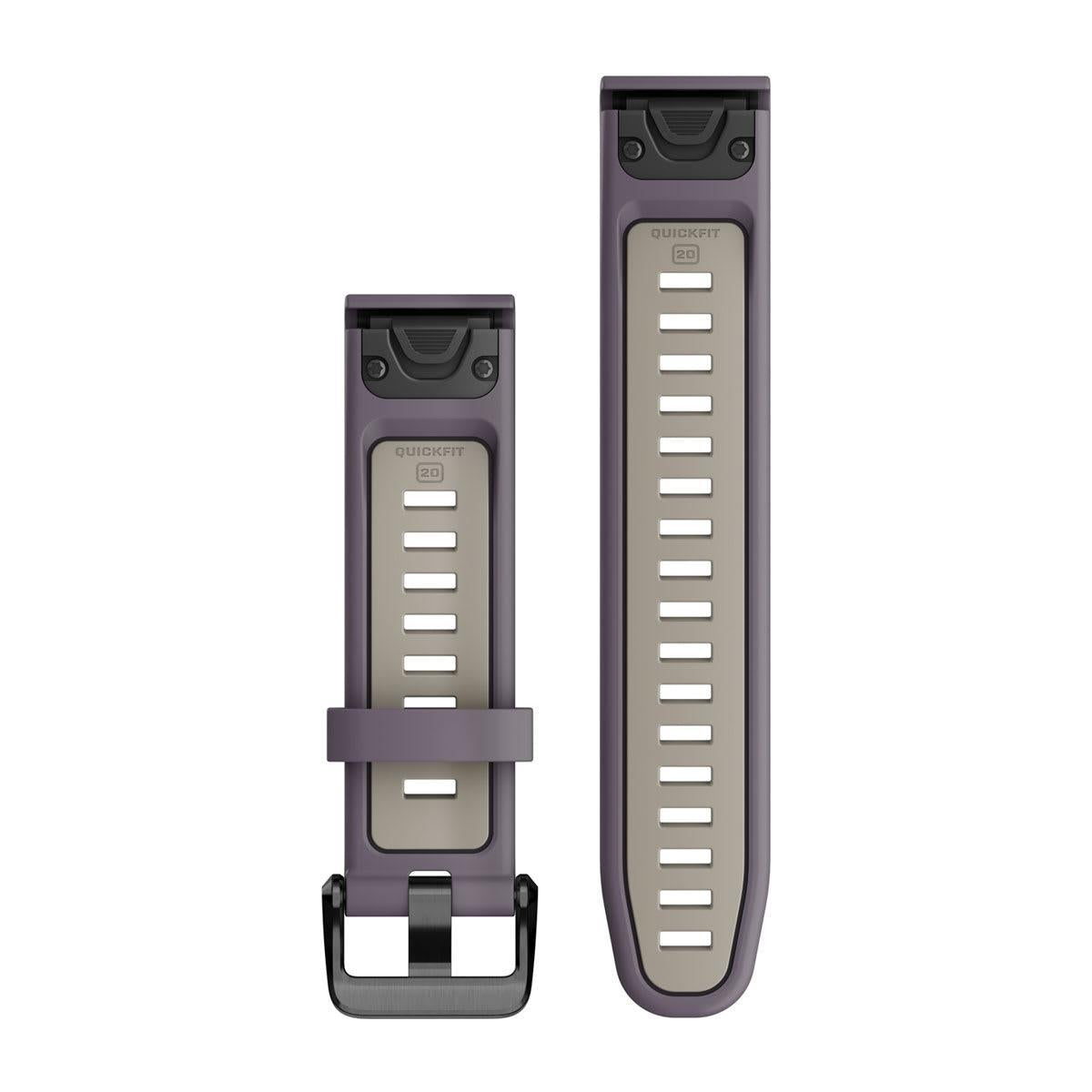 Garmin QuickFit 20 Watch Bands - Silicone / Deep Orchid/Light Sand