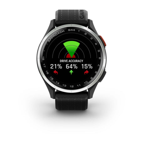 Garmin Approach S44 and S50 GPS Golf Smartwatch – S44: Golf Features / Silver Aluminum Bezel with Black Silicone Band