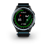 Garmin Approach J1 Junior GPS Golf Smartwatch – Cloud Blue Aluminum Bezel with Black/Azure ComfortFit Fabric Band