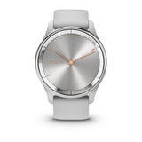 Garmin vívomove Trend Hybrid Smartwatch – Silver Stainless Steel Bezel with Mist Gray Case and Silicone Band