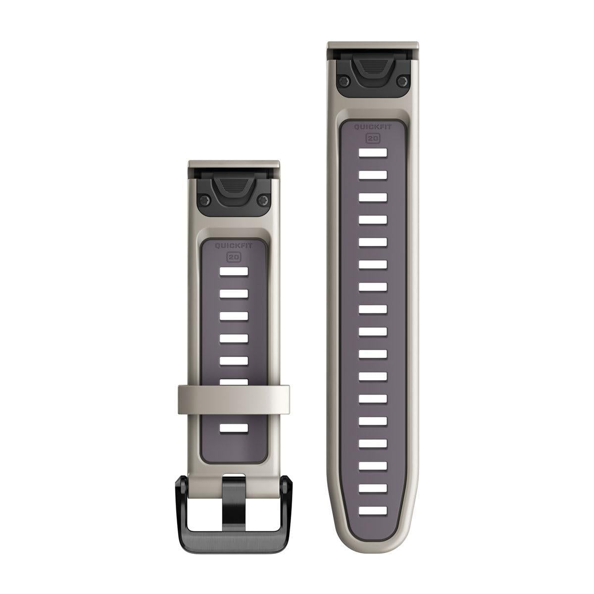 Garmin QuickFit 20 Watch Bands - Silicone / Light Sand/Deep Orchid