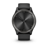 Garmin vívomove Trend Hybrid Smartwatch – Slate Stainless Steel Bezel with Black Case and Silicone Band