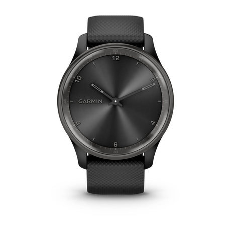 Garmin vívomove Trend Hybrid Smartwatch – Slate Stainless Steel Bezel with Black Case and Silicone Band