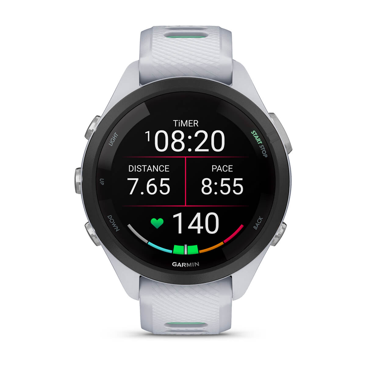 Garmin Forerunner 265 AMOLED GPS Running Smartwatch – 42 mm / Whitestone / Neo Tropic