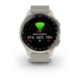 Garmin Approach S44 and S50 GPS Golf Smartwatch – S50: Golf & Fitness Features / Cream Gold Aluminum Bezel with Ivory Nylon Band