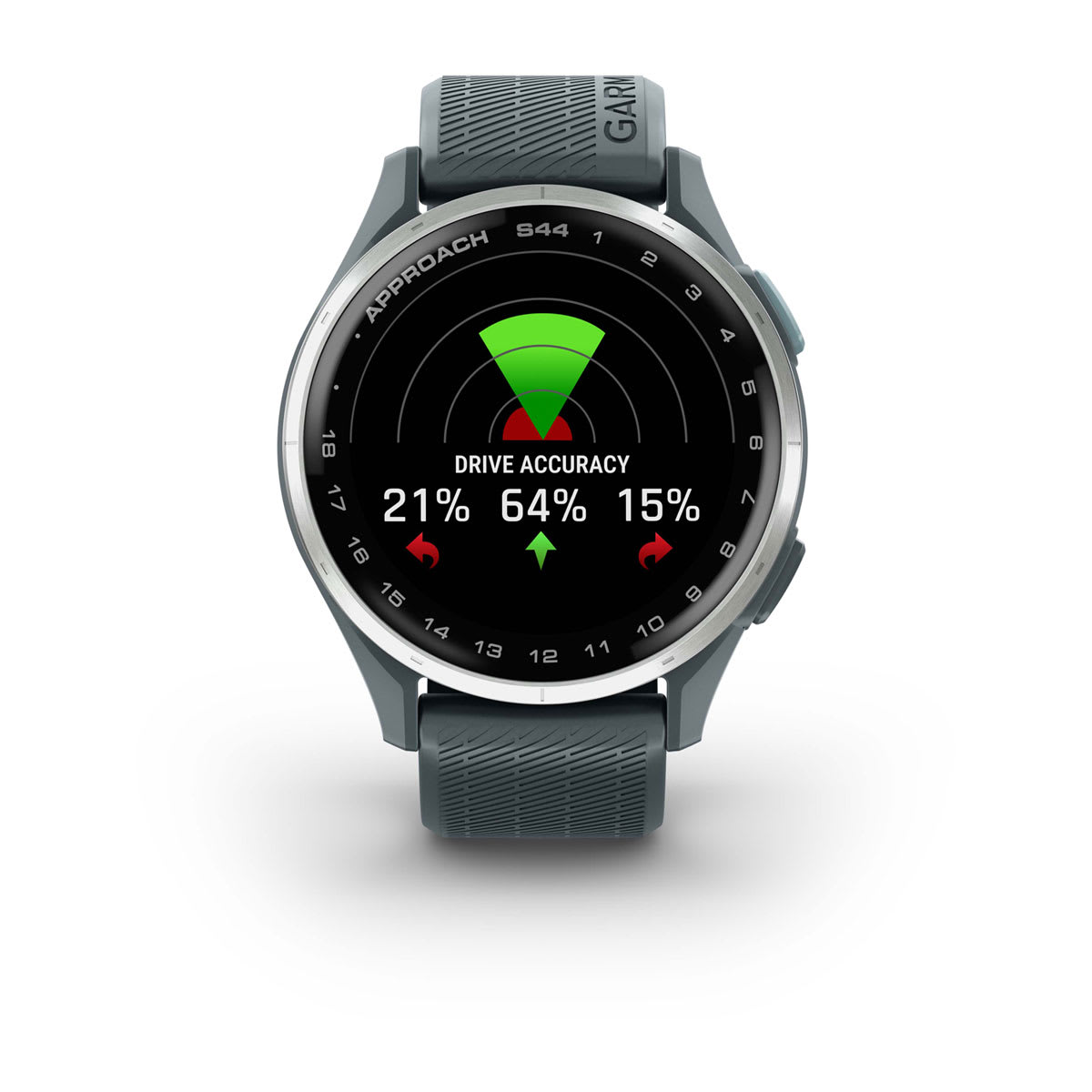 Garmin Approach S44 and S50 GPS Golf Smartwatch – S44: Golf Features / Silver Aluminum Bezel with Twilight Silicone Band