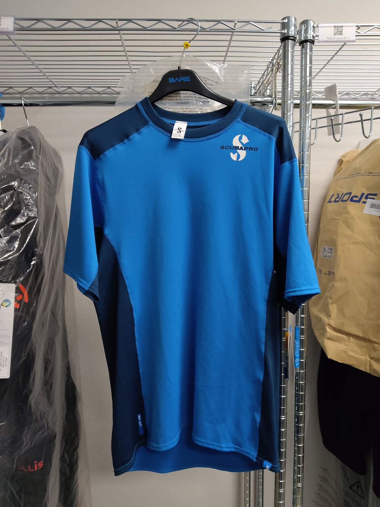 Open Box Scubapro Rash Guard Mens, C - Flow, Short Sleeve (UPF50)