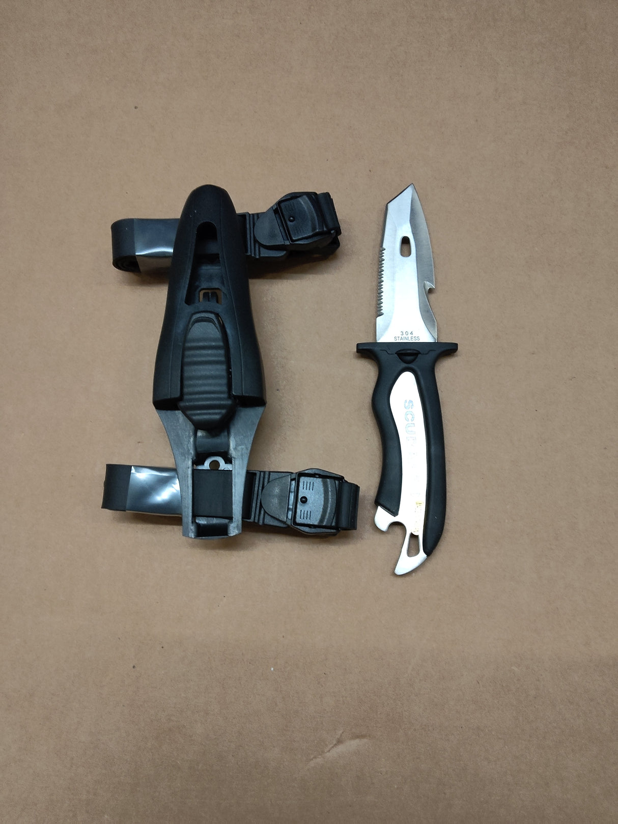 Open Box Scubapro Mako 304 Stainless Tanto Tip Multi-Function Dive Knife