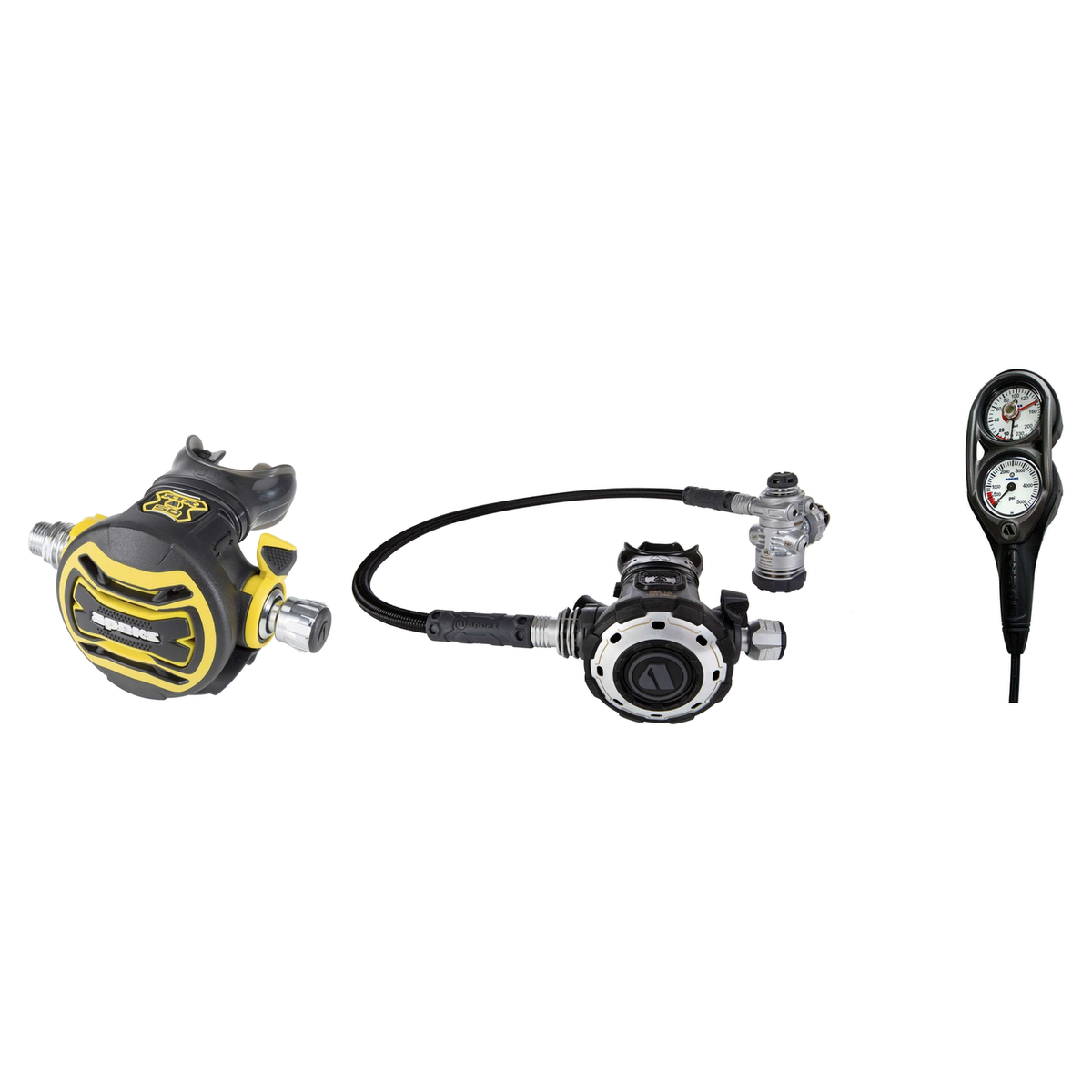 Apeks Complete Regulator Set – MTX-RC Regulator + XTX50 Octopus + 2-Gauge Console — includes Apeks MTX-RC Dive Regulator, Ap…