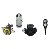 Apeks Complete Regulator Set – XL4 OCEA Regulator + XTX50 Octopus + 2-Gauge Console — YOKE, Black Grey