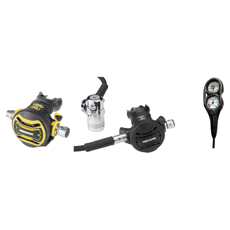 Apeks Complete Regulator Set – XTX50 Regulator + XTX50 Octopus + 2-Gauge Console — DIN