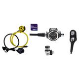 Aqualung Complete Regulator Set – LEG3ND Elite Regulator + Helix Stage 3 Black + Octopus + 2-Gauge Console — DIN