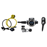 Aqualung Complete Regulator Set – LEG3ND MBS Regulator + Helix Stage 3 Black + Octopus + 2-Gauge Console — YOKE