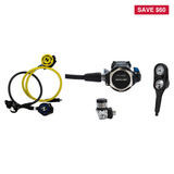 Aqualung Complete Regulator Set – LEG3ND Regulator + Helix Stage 3 Black + Octopus + 2-Gauge Console — includes Aqualung LEG…
