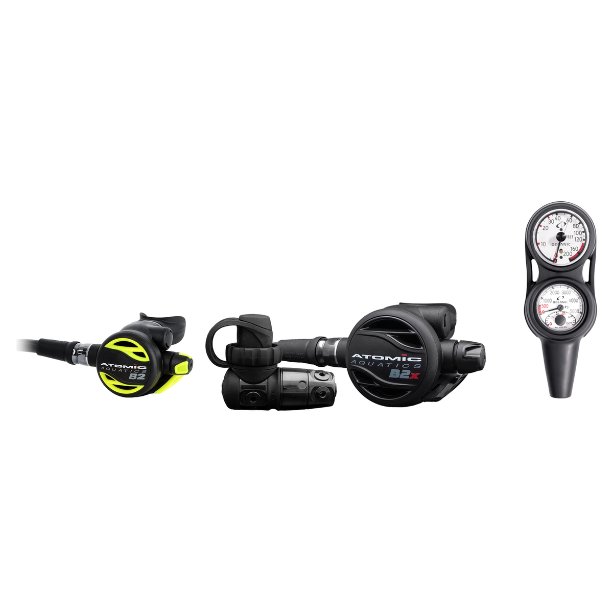 Atomic Complete Regulator Set – B2x Unsealed Black Regulator + B2 Octopus + Maxdepth Console — DIN