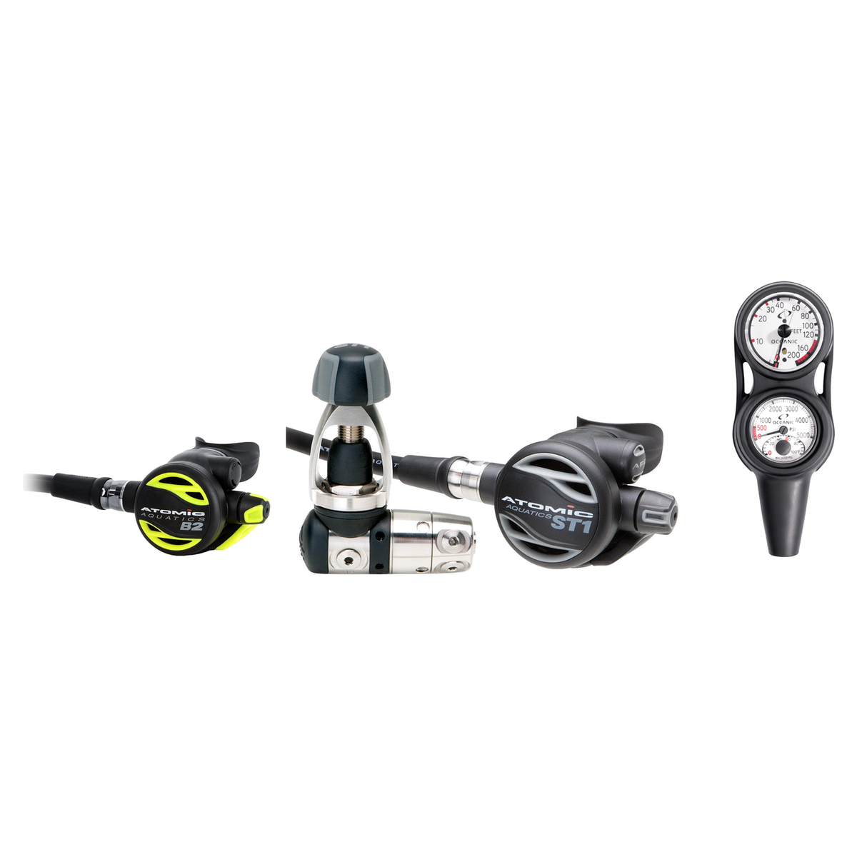 Atomic Complete Regulator Set – ST1 Regulator + B2 Octopus + Maxdepth Console — Yoke Sealed