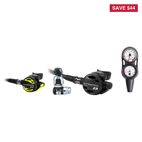 Atomic Complete Regulator Set – Z3 Regulator + B2 Octopus + Maxdepth Console — includes Atomic Aquatics Z3 Regulator, Atomic…