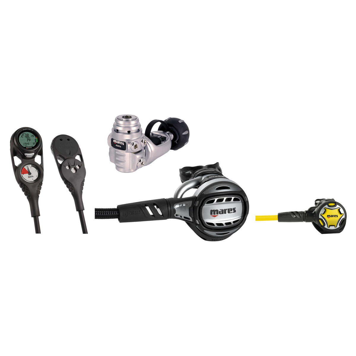 Mares Complete Regulator Set – Atlas 62X Regulator + Dual Octopus + Mission 2 Console — YOKE