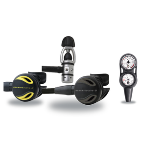 Oceanic Complete Regulator Set – Alpha 8 Sport Yoke Regulator + Alpha 8 Octopus + Maxdepth Console