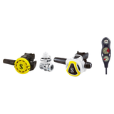Scubapro Complete Regulator Set – MK11 EVO/C370 White Regulator + R105 Octopus + 3-Gauge Console — Yellow, DIN