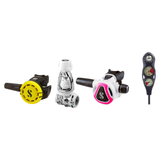 Scubapro Complete Regulator Set – MK11 EVO/C370 White Regulator + R105 Octopus + 3-Gauge Console — Pink, INT (Yoke)