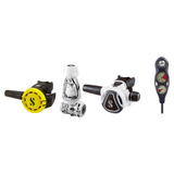 Scubapro Complete Regulator Set – MK11 EVO/C370 White Regulator + R105 Octopus + 3-Gauge Console — Graphite, INT (Yoke)