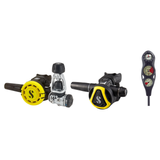 Scubapro Complete Regulator Set – MK17 EVO2/C370 Regulator + R105 Octopus + 3-Gauge Console — Yellow, INT (Yoke)