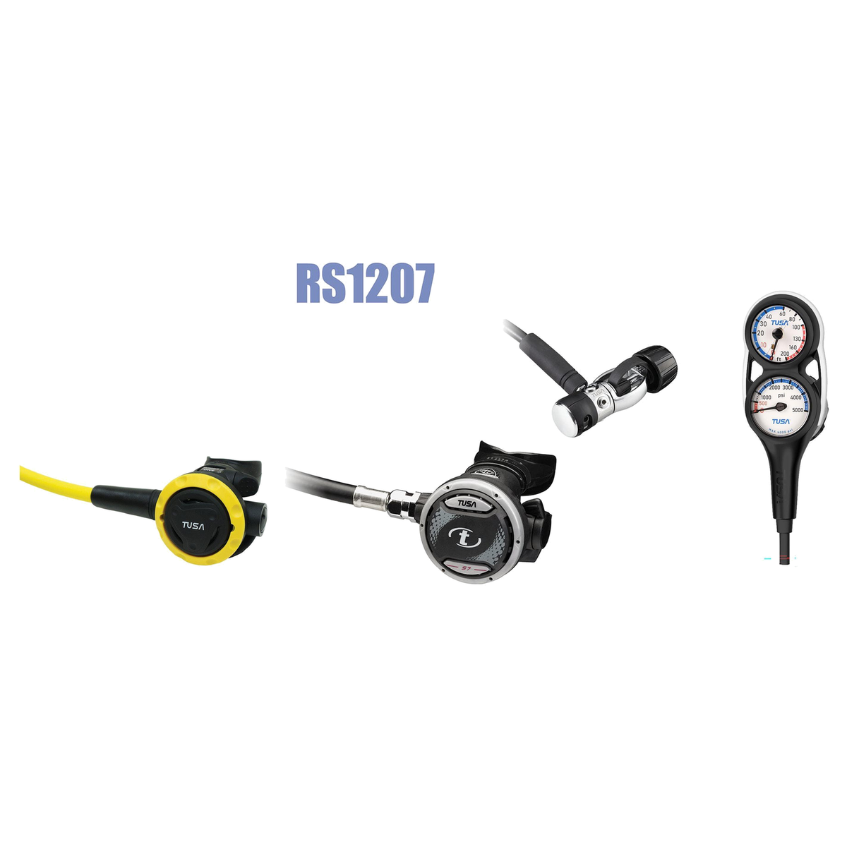 Tusa Complete Regulator Set – RS-1207 INT Regulator + SS-0001 Octopus + 3-Gauge Console — includes Tusa RS-1207 Regulator IN…