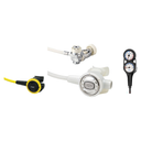 Tusa Complete Regulator Set – RS-609U Compact Diaphragm Regulator + SS-0001 Octopus + 3-Gauge Console — White, YOKE