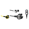 Tusa Complete Regulator Set – RS-609U Compact Diaphragm Regulator + SS-0001 Octopus + 3-Gauge Console — Black, YOKE