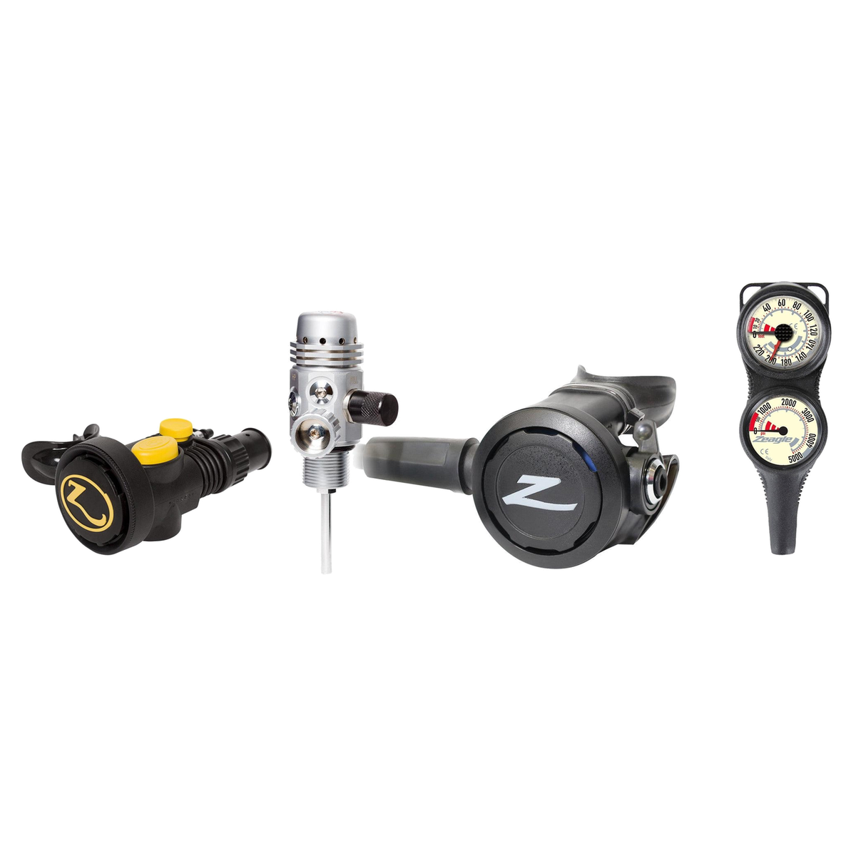 Zeagle Complete Regulator Set – Envoy/RaZor II Regulator + Octo Z II + 2-Gauge Console